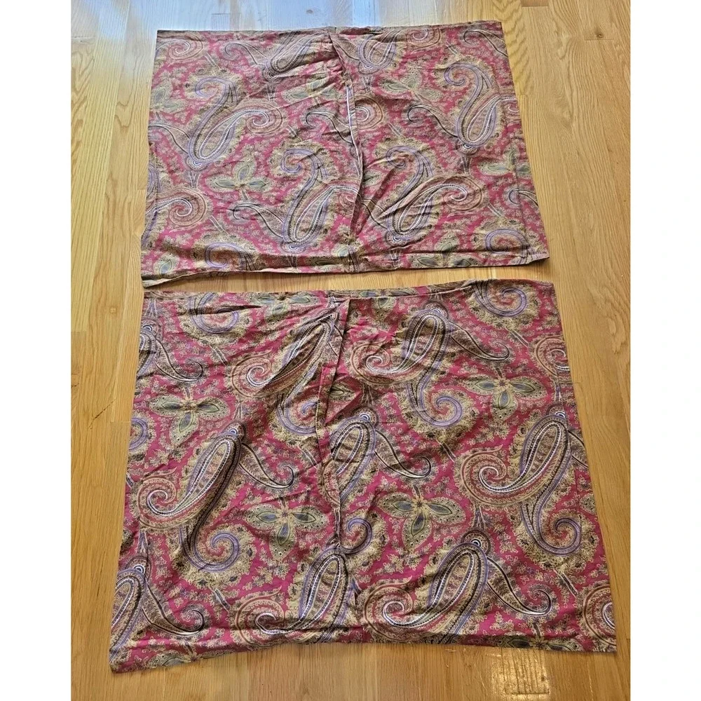 Ralph Lauren Edmonton Full Queen Comforter 2 Shams Paisley Cottagecore Red Gold
